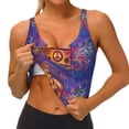 thumbnail image 3 of Uemuo Peace And Love Pattern Women's Sports Bra - High Impact Support, Breathable, and Comfortable Athletic Bra for Running, Yoga, and Workouts, 3 of 9