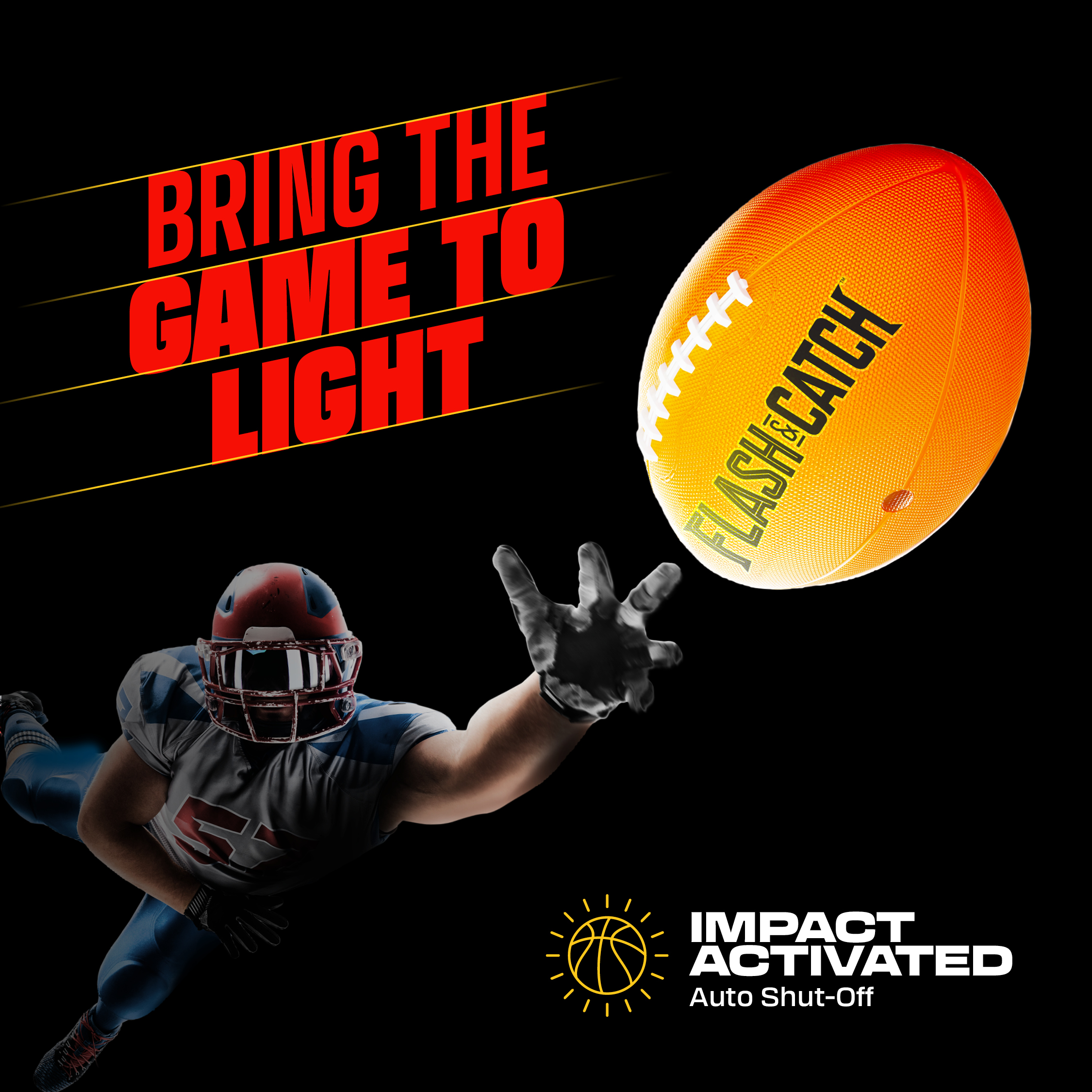 Light-up Football - NO 6 - Glow-in-the-Dark Ball - Outdoor Sports Gifts for Boys Ages 8-15+ Years