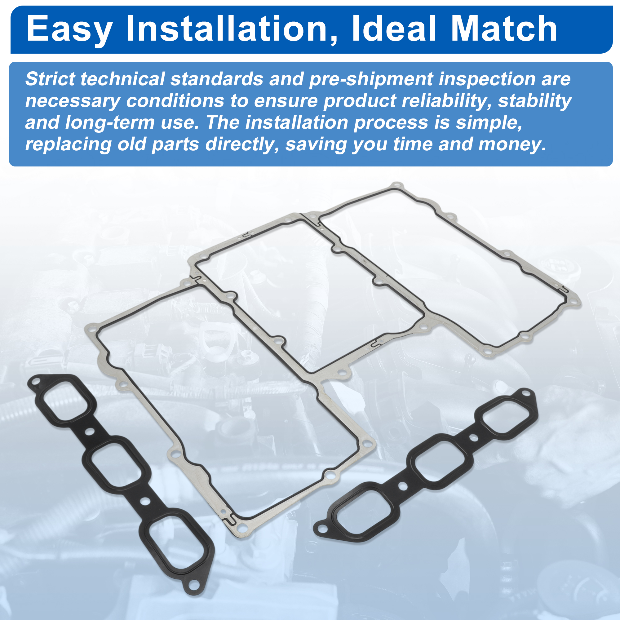 Unique Bargains Intake Manifold Gasket Kit for Jaguar F-Pace 2017-2020 3.0L V6 for Jaguar XF 2013-2020 3.0L V6 Manifold Gasket Replaces No.LR041680/C2Z17249/C2Z17248