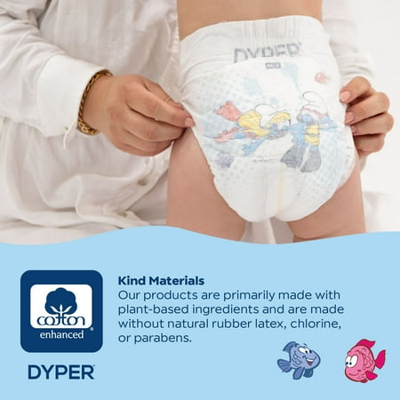 DYPER Cotton-Enhanced Diapers Smurfs Edition, Size 6, 42 Count (Select for More Options)