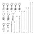 thumbnail image 1 of Cierres y cierres para collares, accesorios para mujeres y niñas, extensor de tobillera con colgante. Plata, 1 of 9