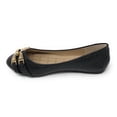 thumbnail image 3 of Victoria K Women's Snake Skin Texture Gold Chain Buckle Ballerina Flats, 3 of 5