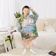 thumbnail image 6 of FORMRS Wearable Blanket Hoodie with Sleeves for Kids Cozy Flannel Sweatshirt, Floral Seaside, 6 of 7