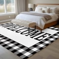 thumbnail image 4 of Welcome Black 5x7 Area Rugs for Living Room, White Buffalo Check Plaid Non Slip Floor Mat Washable Low-Profile Indoor Carpet for Bedroom, Dining Room, Bathroom, 4 of 9