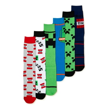 Minecraft Men's Crew Socks, 6-Pack - Walmart.com