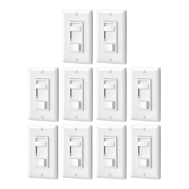 Interruptor Dimmer DEWENWILS 600W Para Incandescentes y 150W Para LED Paquete de 10 120V