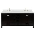 thumbnail image 2 of Ariel Cambridge 72 Inch Double Oval Sink Bathroom Vanity With Carrara White Quartz Countertop 1.5 Edge In Espresso, 2 of 10