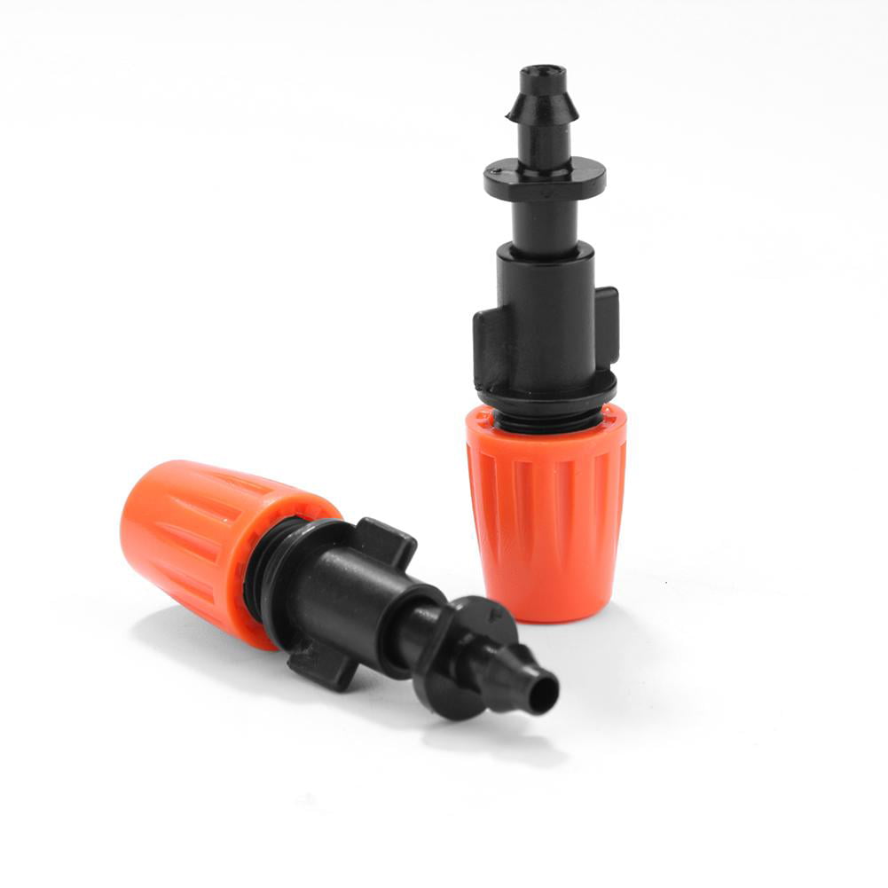10pcs 1/4"Hose Garden Orange Misting Micro Adjustable Flow  Sprinkler Head 