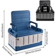 thumbnail image 3 of Versatile Foldable Seatable Car Organizer Box Heavy Duty Storage Bins With Lids Trunk,Durable Plastic,60L Can Store Clothes, Toys Camping Equipment in Large Capacity (blue), 3 of 16