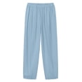 thumbnail image 5 of Stamzod Cotton Capri Pants for Women Summer Casual Capris with Pockets Beach Vacation Cropped Trousers Light Blue B S, 5 of 10
