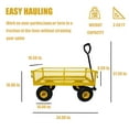 thumbnail image 2 of KOFUN Wagon Cart, Lawn & Garden Utility Cart, Beach Wagon, Metal Steel Mesh Heavy Duty Garden Cart with Removable Sides for Outdoor Lawn Landscape, Weight Capacity 400 lbs, Yellow, 2 of 8