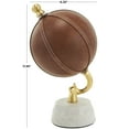 thumbnail image 3 of DecMode 6" Handmade Stitched Brown Globe with White Marble Base, 3 of 9