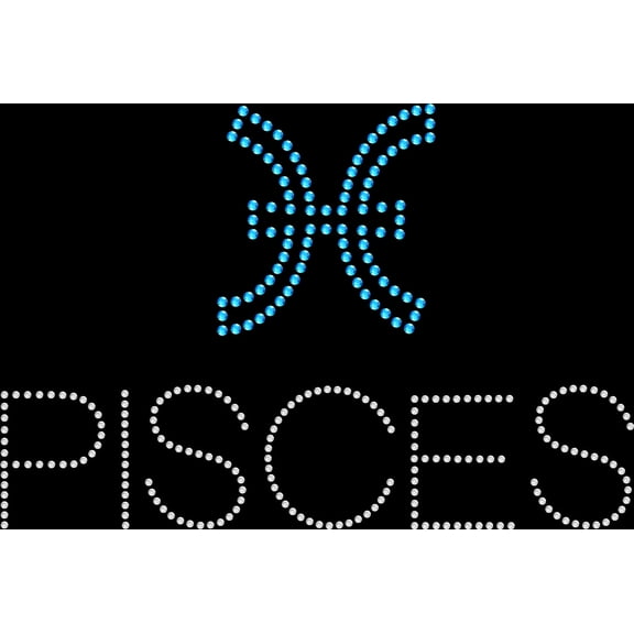 Rhinestone Bling Sparkle Iron On Transfer DIY Zodiac Bling Pisces