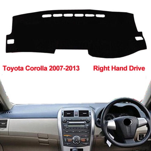 Leather Right Hand Car Dashboard Protects Cover Dash Mat for Toyota Corolla 2007-2013 Black