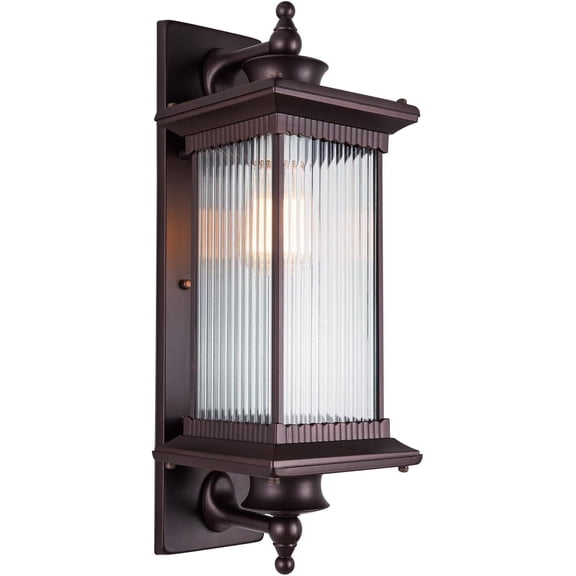 Outdoor Wall Lantern with Seeded Glass Shade Large Exterior Porch Light E26 Wall Light Fixture Porch Patio Lighting Lantern Waterproof Lamp Brown