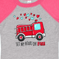 thumbnail image 4 of Inktastic Set My Heart on Fire Valentine Fire Truck with Hearts Boys or Girls Baby Bodysuit, 4 of 5