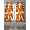 thumbnail image 4 of Thanksgiving Curtains 72 Inch Length,Sheer Curtains for Bedroom Living Room Window Fall Orange Pumpkin Maple Leaves Farmhouse Rod Pocket Drapes Kitchen Curtains Small Half Window 52"x72" 2 Panels, 4 of 7