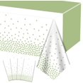 thumbnail image 1 of 4Pcs Sage Green Tablecloths - 86.6"x51.2" Rectangular Green Dot Table Covers for Home Gender Neutral Birthday Party Sage Green Baby Shower Decorations, 1 of 7