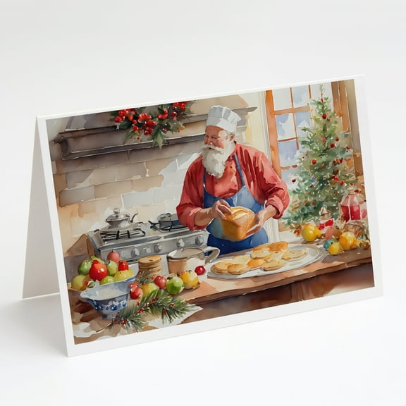 Cookies with Santa Claus Weihnachtsmann Greeting Cards Pack of 8 7 in x 5 in