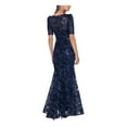 thumbnail image 2 of XSCAPE Womens Navy Sequined Zippered Lined Short Sleeve Boat Neck Full-Length Formal Mermaid Dress 14, 2 of 3