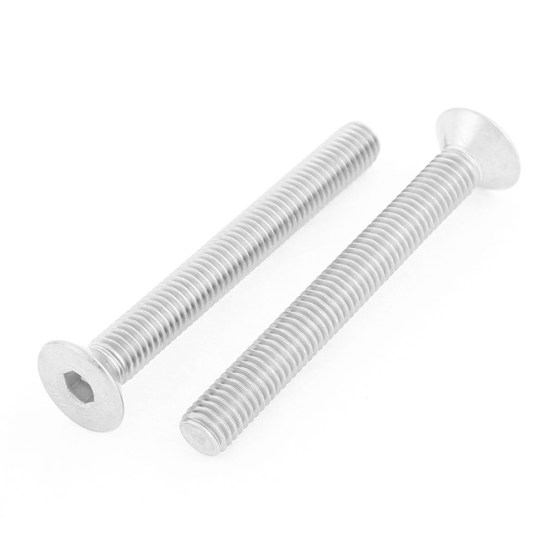 Lot de 10 vis à tête plate hexagonale en acier inoxydable M8 x 50 mm Lot de 10 vis à tête plate hexagonale en acier inoxydable M8 x 50 mm