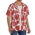 thumbnail image 4 of JUNZAN Mens Casual Button Down Shirts Short Sleeve Hearts Print Shirt-Large, 4 of 7