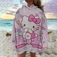 thumbnail image 3 of Hello Kitty Chandail à Capuchon Femme Doux Mignon Imprimé Dessin Animé Nouvelle Mode Ample Décontracté Capuche Design Simple Niche Pullovers Polyvalents, 3 of 9