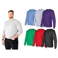 thumbnail image 2 of SOCKS'NBULK 6 Pack Big & Tall Long Sleeve Colorful T-Shirts for Mens cotton blend Cotton - Crew Neck Bulk Tees Wholesale Packs, 2 of 9