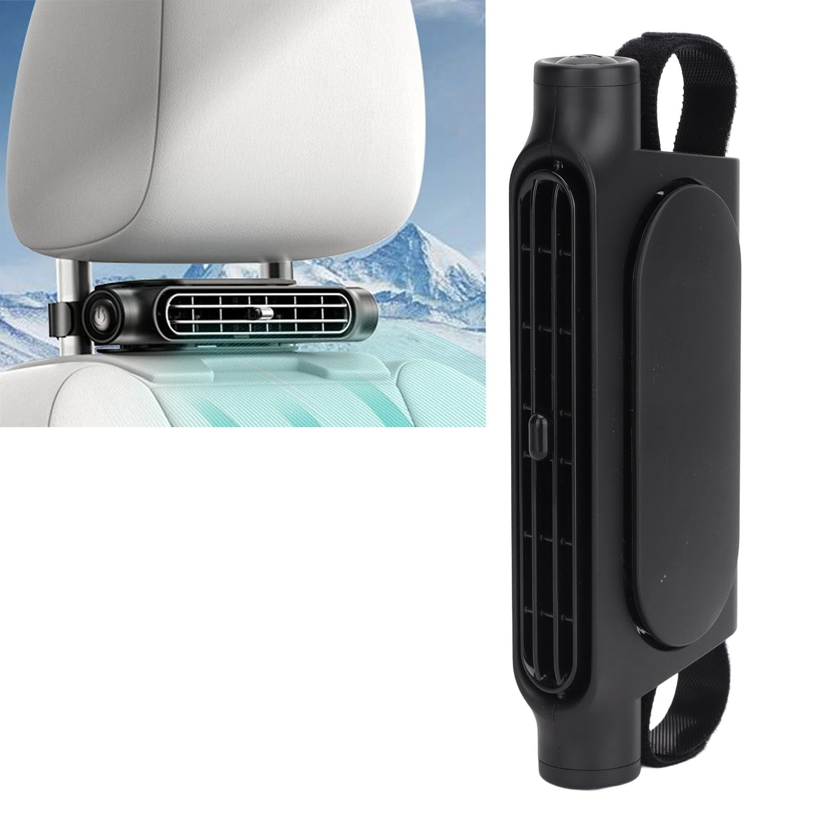 USB Backseat Car Fan, 3 - Speed Adjustable Cooling Fan for Car Seat, Powerful Recirculating Air Low Noise Portable Fan for SUV RV Truck Backseat