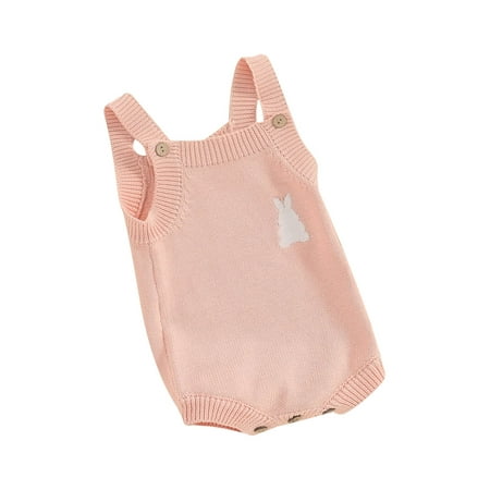 

Baby Easter Knitted Jumpsuit Summer Bunny Pattern Sleeveless Romper