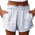 thumbnail image 2 of OIUUAK The Selling Cotton And Linen Shorts for Women In Summer Are Breathable Wide Leg Stretchable Flowing Elastic And Fashionable Clothing, Draw String Shorts for Women, 2 of 2