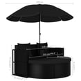 thumbnail image 4 of vidaXL Garden Bed with Parasol Poly Rattan Black, 4 of 5