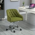 thumbnail image 4 of Bellemave Swivel Accent Chair with Wheels for Home Office, Modern Leisure Arm Chair for Living Room, Mid-Back Velvet Computer Desk Chair, Executive Chair with Silver feet base and Soft Seat(Green), 4 of 9