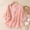 Pink, variant on Women's Linen Round Neck Floral Embroidery 3/4 Sleeve Loose Irregular Hem Blouse Summer Soft Cotton
