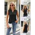 thumbnail image 7 of SLADYGLO Women Irregular Texture V Neck Sleeveless Front Pleated Tank Top, 7 of 7