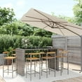 thumbnail image 1 of vidaXL 9 Piece Garden Bar Set Grey Poly Rattan& Solid Wood Acacia, 1 of 4