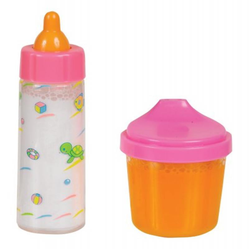 Baby Doll Bottle 10cm 2 pcs Plastic immitation toy filled with juice and milk 