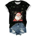 thumbnail image 5 of larppty Christmas Shirts for Women: 2025 Fashion Costumes Short Sleeve Xmas Printed Shirt (Wine, XL), 5 of 5