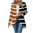 thumbnail image 2 of JUSLIO Striped Women Tops Relaxed Fit Casual Cardigans Fashion Long sleeve Cardigans Black XL, 2 of 7
