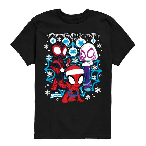 Marvel - Spidey And Friends Snow -Youth Short Sleeve Graphic T-Shirt