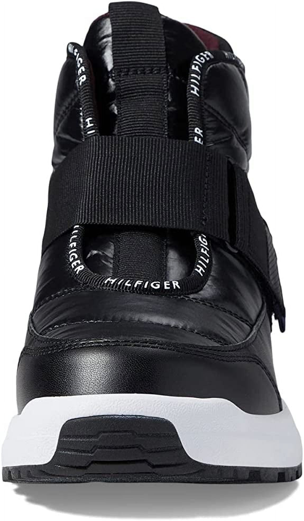 Tommy Hilfiger Olly Black Hook and Loop Rounded Toe Cozy Fashion Sneakers  (Black, 7.5)