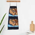 thumbnail image 5 of Naloa 1Pack Adjustable Bib Apron Waterdrop Resistant Cooking Kitchen Aprons for Women Men Chef, Ocean Scene with Noah's Ark Print, 5 of 5