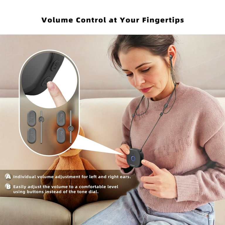 Wireless Earbuds for TV Watching, Neckband TV Headphones Wireless