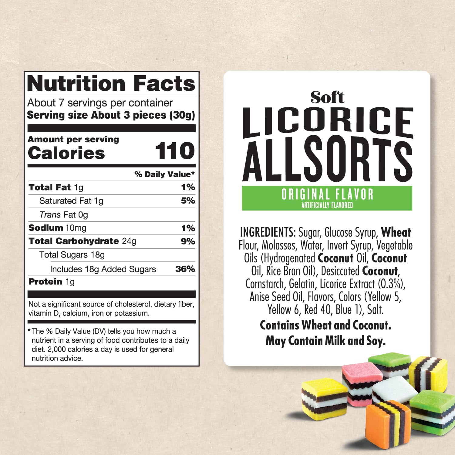 Darrell Lea Soft Australian Licorice, Non-GMO, No Palm Oil, Plant Based, No High Fructose Corn Syrup, Soft & Chewy, Made in Australia, Allsorts, 7 OZ (Pack of 8)