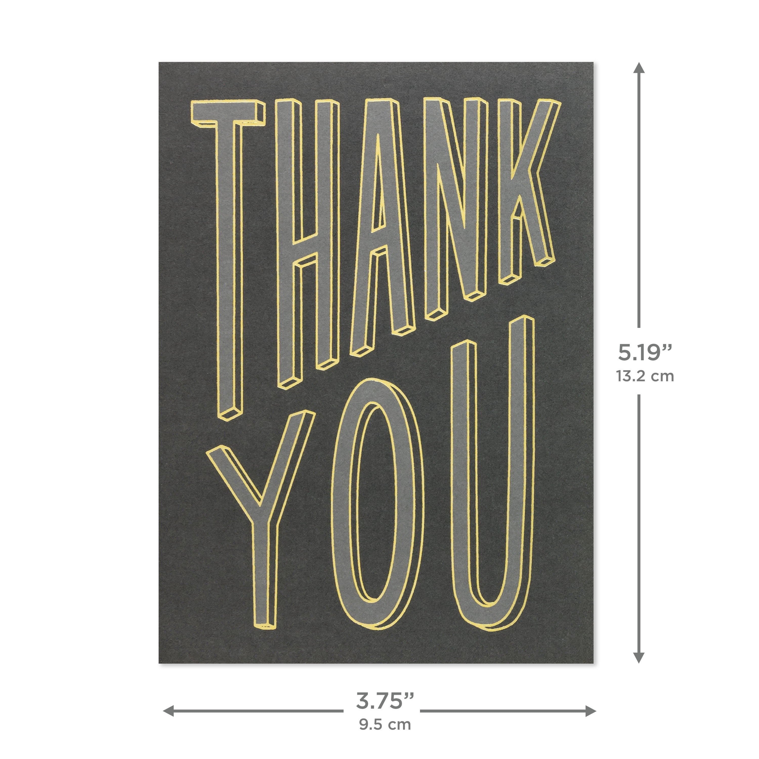 Hallmark Blank Thank You Notes (Gray and Gold), 10 Count