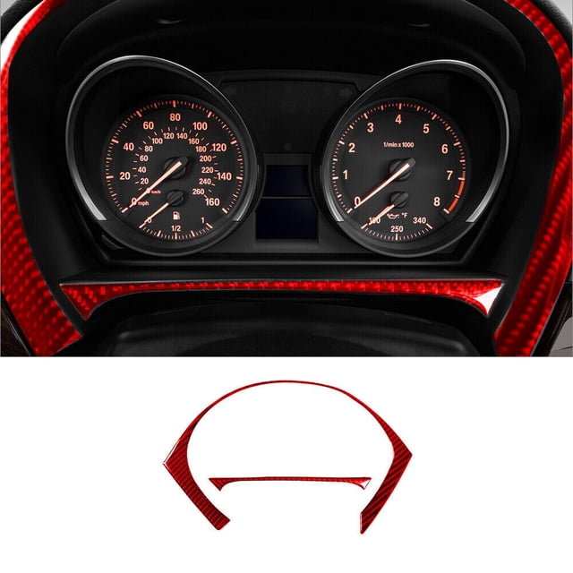 Real Bright Soft Car Interior Carbon Fiber Sticker Decoration2Pcs For BMW Z4 E89 2009-2016 Red Carbon Fiber Speedometer Surround CoverAuto Car Protection Interior Accessories