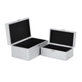 thumbnail image 7 of Contemporary Home Living Handcrafted Mirrored Keepsake Boxes - 11.5" - Silver - Set of 2, 7 of 7