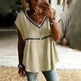 thumbnail image 2 of Turilly Boho Lace Trim Blouse for Women V-Neck Short Sleeve Loose Fit Casual Peplum Top Button Shirts, 2 of 6