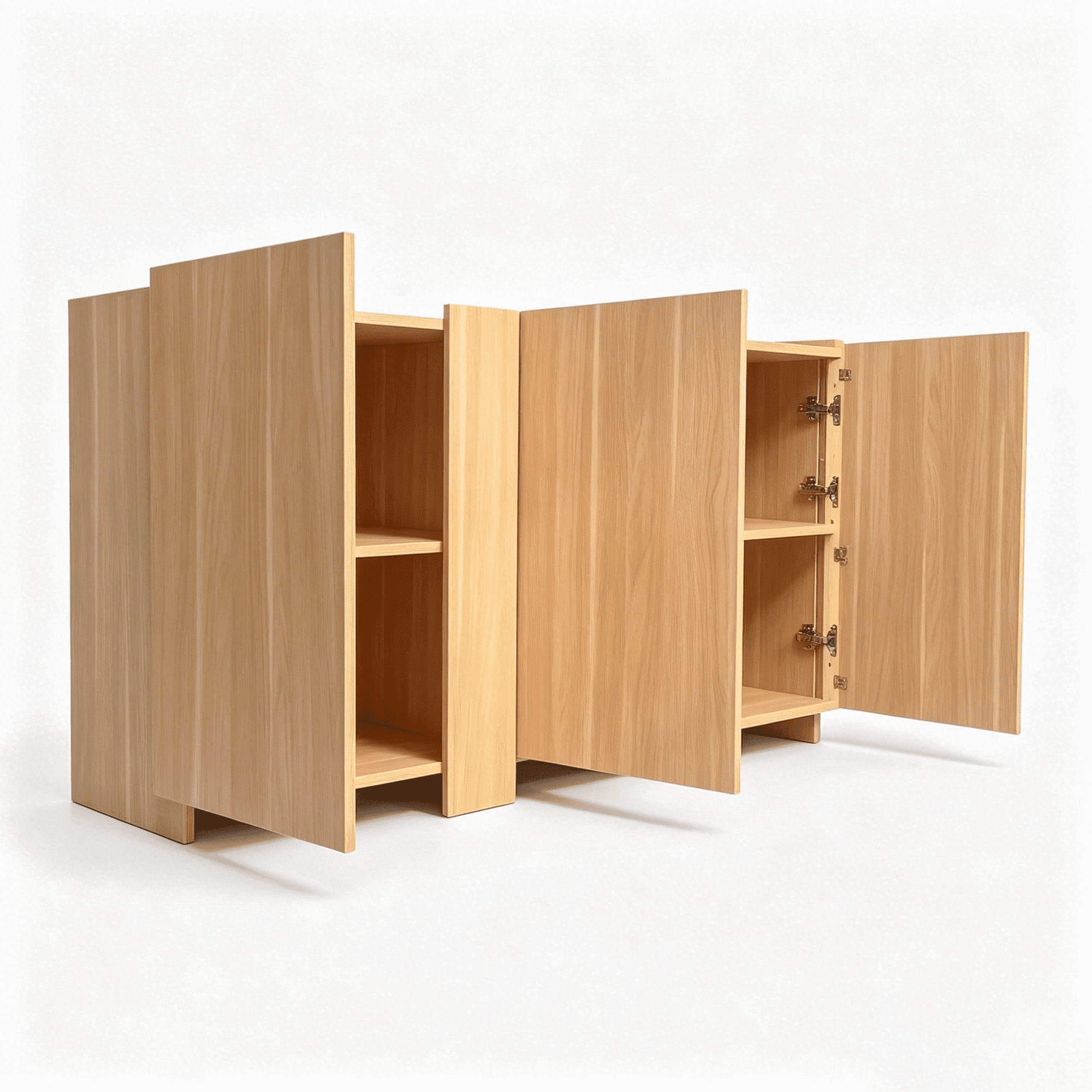 Euroco 65" Large Buffet Cabinet with Storage, Modern Sideboard Coffee Bar Cabinet with 3 Doors and Wooden Frame for Kitchen Living Room,Light Oak