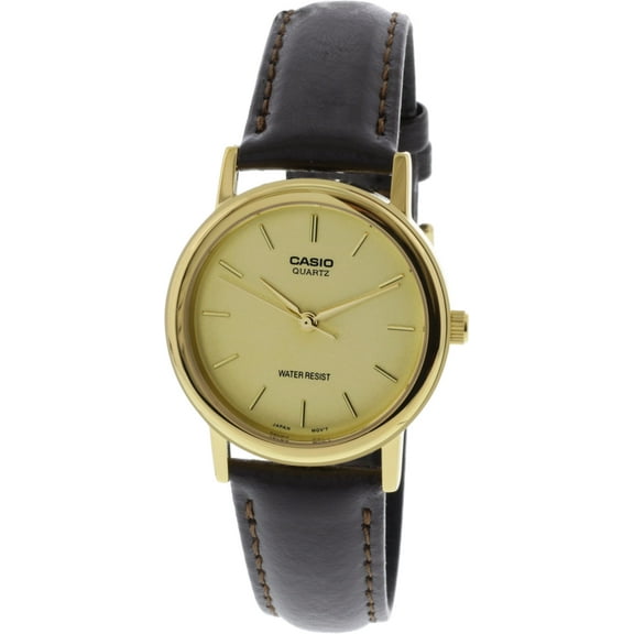 Men's Core MTP1095Q-9A Gold Leather Japanese Quartz Fashion Watch